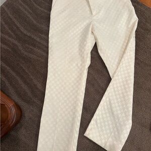 Banana Republic Men's Ivory Checkered Pants